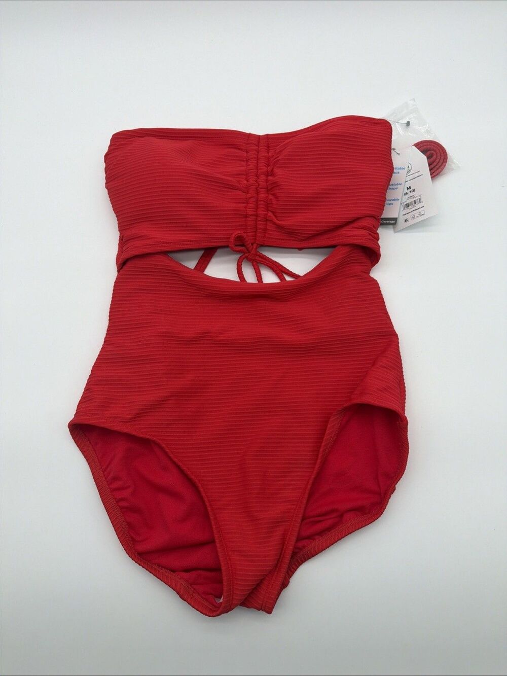 Vibrant Orange Women's Swimsuit Time & Tru NWT Size 8-10 Cutout Boho Beach